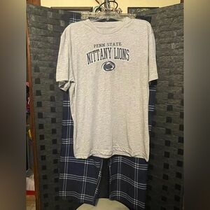 Penn State Nittany Lions Plaid Two Piece Pajama Set Adult Large NCAA College New